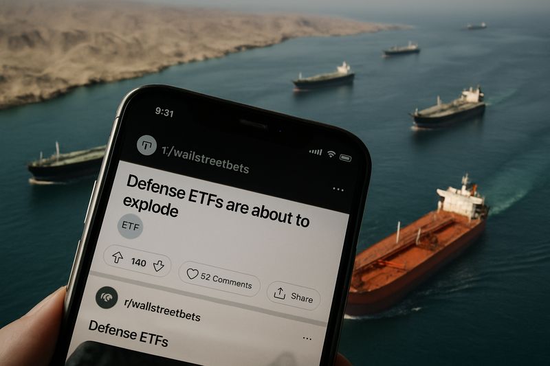 Reddit's Pumping Defense ETFs While Iran Turns the Strait of Hormuz Into the World's Most Expensive Tollbooth thumbnail